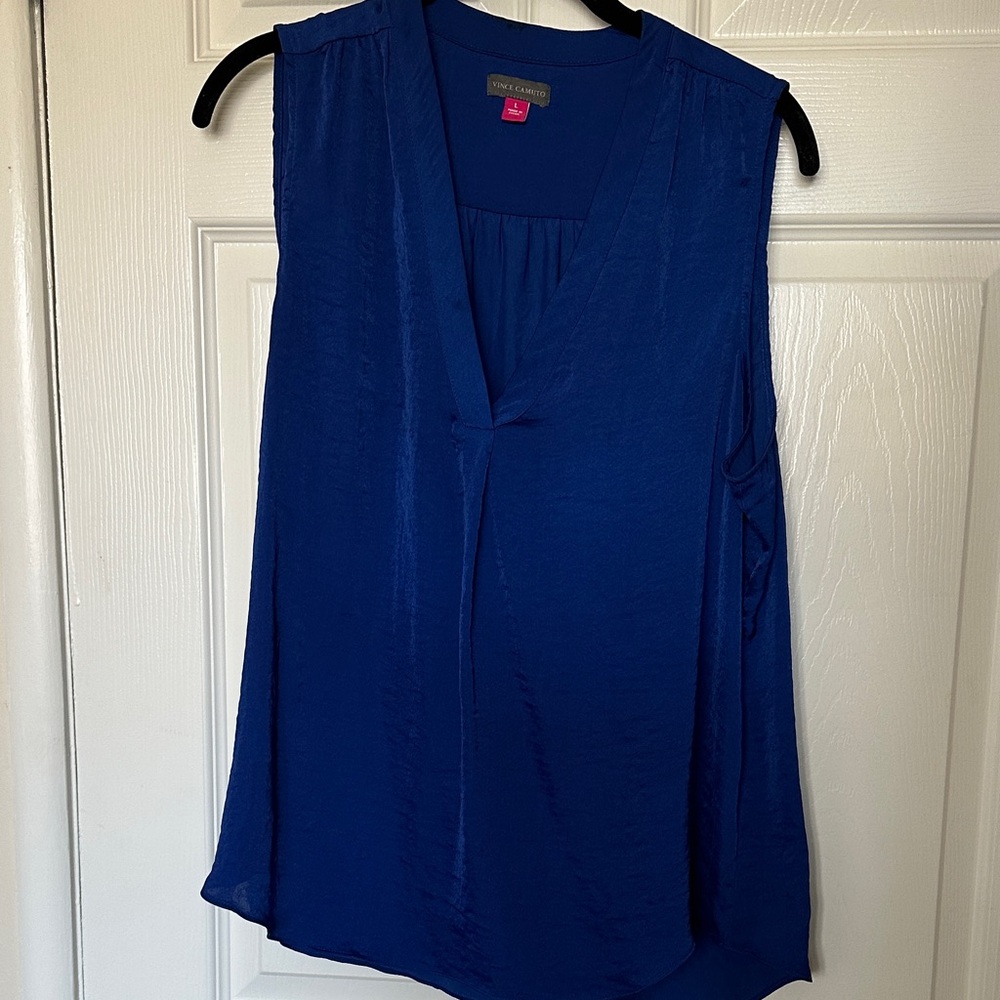 Vince Camuto Royal Blue V-Neck Blouse